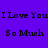 Purple background with black text reading 'I Love You So Much' in four repeated sections, each section containing two lines of text.