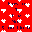 Red background with white pixelated hearts and repeated dark purple text reading "Mason I Luv You Sooo Much!" in a pattern
