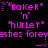 Pixelated pink text and symbols repeat across a black background in three horizontal with vertical spacing between them