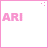 pink text and heart icons on white backgrounds, with alternating static and animated frames showing 'ARI', 'ANA', or 'ARIANA' text and solid/pixelated hearts