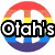 six pixelated buddy icons with text overlays: a rainbow peace sign with "Ota's", green "Million" on a patterned background, a red heart with "Aire", blue "Estate" on a floral background, and a pegasus with "On Pegasus"