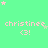 A static image with a light green background featuring repeated text 'christinee <3!' in pink pixelated font, scattered white and light pink stars.