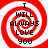 Red and white spiral background with black text reading "I WILL ALWAYS LOVE YOU" in four quadrants.
