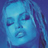 Pixelated blue-toned static icon of a person's face with closed eyes and visible facial features rendered in low-resolution dithering style.