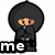 Six pixel-art buddy icons arranged in a , each with a name label below, featuring ninja and cartoon characters with distinct poses and colors