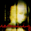 Animated sequence of a stylized figure with light hair against dark background, red text repeating 'lemainig' across frames.