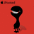 Animated black cartoon figure with wide grin on red background, text changes from 'New from Apple...' to 'The iPoded.'