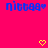 Blue pixelated text 'nibba' with a small heart symbol on a bright pink background, accompanied by two yellow pixelated hearts below.