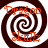 Four identical spiral patterns with alternating dark brown and white stripes, each overlaid with orange text reading "Dragon" at top and "Skullz" at bottom.