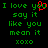 Green pixelated text on black background with red heart symbol replacing 'you' in first line, repeated twice side-by-side.