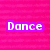 A four- displays text and imagery: pink striped background with 'Dance', hands with 'Its what i live for <3', 'Born to Dance' text, and a blank gray