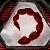 A 50x50 pixel animated buddy icon featuring a red worm-like creature on a white background with green text reading "Original Icons .com" on the right side, displayed as a contact sheet of two frames.
