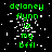 Green pixelated text on black background with white speckles, displaying 'delaney flynn is my bfll' in multiple repeated sections.