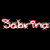 Animated text 'Sabrina' in red cursive font with white highlights on black background, displayed