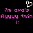 Pixelated text and symbols on black background with pink and white elements.