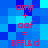 A static pixelated image with blue background and red text displaying mathematical expressions.