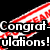 Black background with red diagonal 'TECH TEAM' stripes and white text reading 'Congrat-Rhona C5 ulations! In the Tech Team! For getting' in pixelated font.
