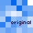 Pixelated blue and white with four instances of the word 'original' in dark text, arranged across the image