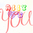 Pixelated character with red limbs and purple torso holding four colored 'B' letters against a light background.
