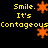 A 2x2 contact sheet of four animated frames showing yellow text and orange starbursts on a black background with pixelated rendering.