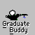 Pixelated character with white head and black body holding a small object, displayed in a with text below