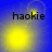 Four- shows yellow circular light effects on blue background with 'haoKie' text above each , displaying sequential animation changes
