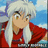 Pixelated anime-style character with white hair and red clothing, looking upward against a blue sky background.