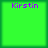 Four identical green arranged in a , each displaying the word 'Kirstin' in purple pixelated text at the top