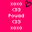 A static pixel art image with a bright pink background displaying repeated white text and symbols arranged in two vertical