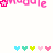 Animated sequence of pink 'Maddie' text with floral and heart motifs in cyan, green, yellow, and pink arranged above and below the name.