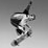 Black-and-white image of a skateboarder mid-air performing a trick, with text overlays stating "We skate because we want to." and "Not because it's 'punk.'" in pixelated font.