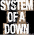 A static contact sheet of two System of a Down promotional images with text and partial character art on black backgrounds.