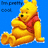 Pixelated yellow bear with red scarf sits against blue background, arms crossed, black nose visible.
