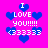 Pixelated icon with bright pink background and blue hearts, displaying 'I LOVE YOU!!!!!' text in white pixel font with '(333333' below.