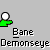 Animated icon shows green hand with white circle, black figure with red cross on chest, and text 'Bane' beneath each. A speech bubble reads 'DUMB'.
