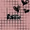 Pink grid background with black hearts and the text 'Bastille' in stylized black font.