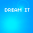 Four identical blue gradient each display 'DREAM IT' in white pixelated text with subtle light effects