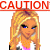 Pixelated cartoon image of a blonde woman with blue eyes and pink lips, accompanied by text warning about potential explicit content related to blondes.