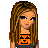 Pixel art Halloween-themed buddy icon featuring a female character in a black dress with pumpkin faces holding a trick-or-treat basket, next to a