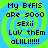 Four identical display pixelated text over a green and blue spiral background with no visible animation changes