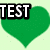 Green heart-shaped icon with 'TEST' text in white block letters on black outline, displayed across three positions against light green background.