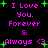 Pixelated text and green plus signs on black background, repeated in two with identical content