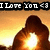 Pixelated image with text "I Love You 43" above a stylized brown shape against an orange-yellow gradient background.