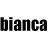 Black and white pixelated text 'bianca' displayed in four quadrants with alternating black-on-white and white-on-black backgrounds.