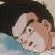 Pixelated image of a person with dark hair resting on a light blue surface, eyes closed, mouth slightly open, and a hand near the face.