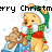 Pixelated holiday-themed icon shows Winnie the Pooh in green elf attire holding a teddy bear, with 'Merry Christmas' text above.