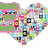 Heart-shaped pixelated icon with green text reading 'PODS' and 'GIRL' on left side, multicolored pixels forming the heart shape.