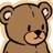 Brown cartoon bear with pink inner ears and a light brown snout, shown in four with text overlays changing sequentially
