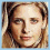 Three pixelated views of a person with long blonde hair showing different facial expressions against light backgrounds.