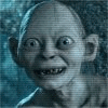 Two side-by-side show a character with large eyes and a wide grin, followed by the same character looking downward; below is text reading "My fandom has Multiple Personalities" on black background